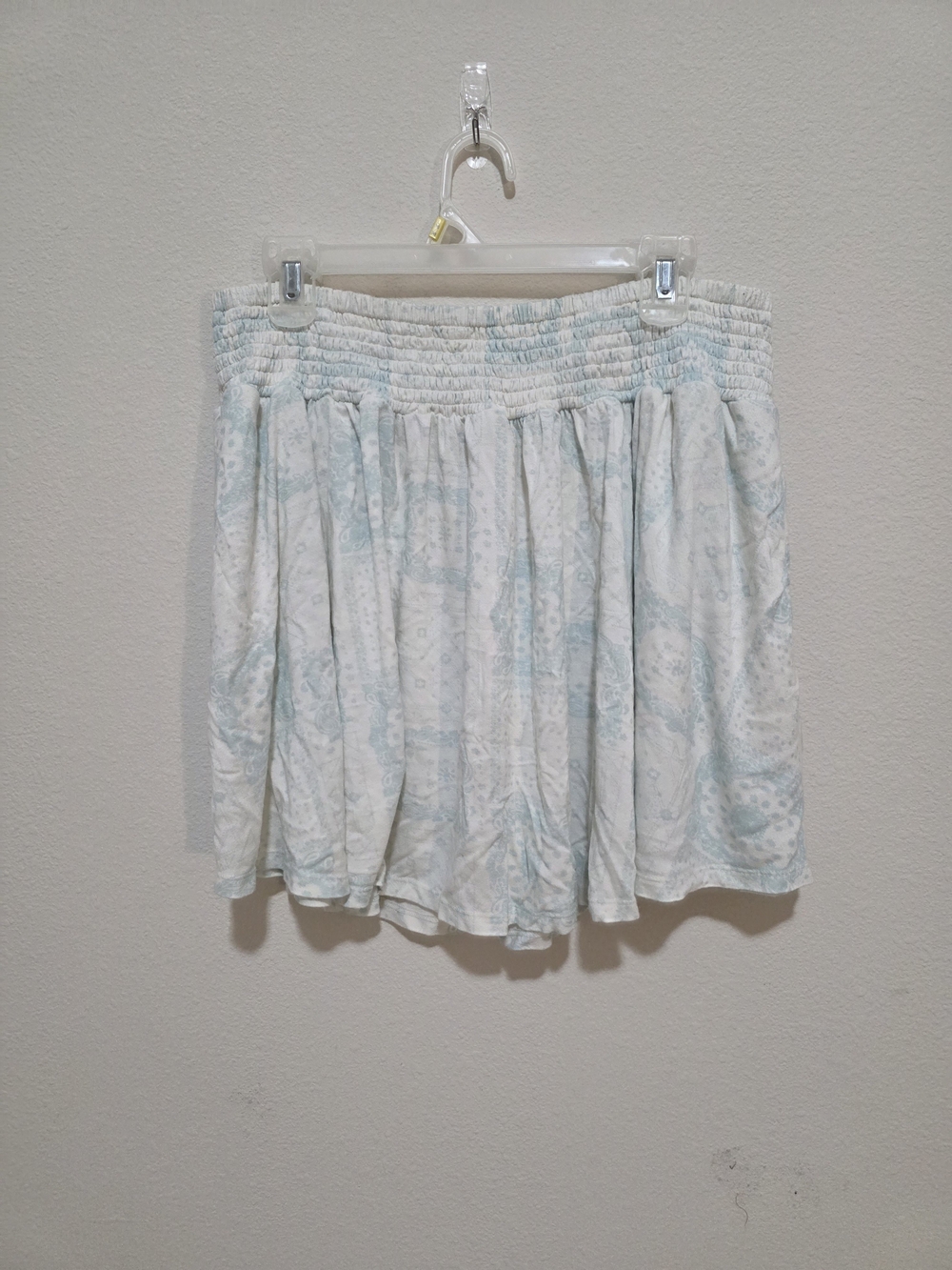 Abound Light Blue Paisley Smocked-Waist Skater Skirt
